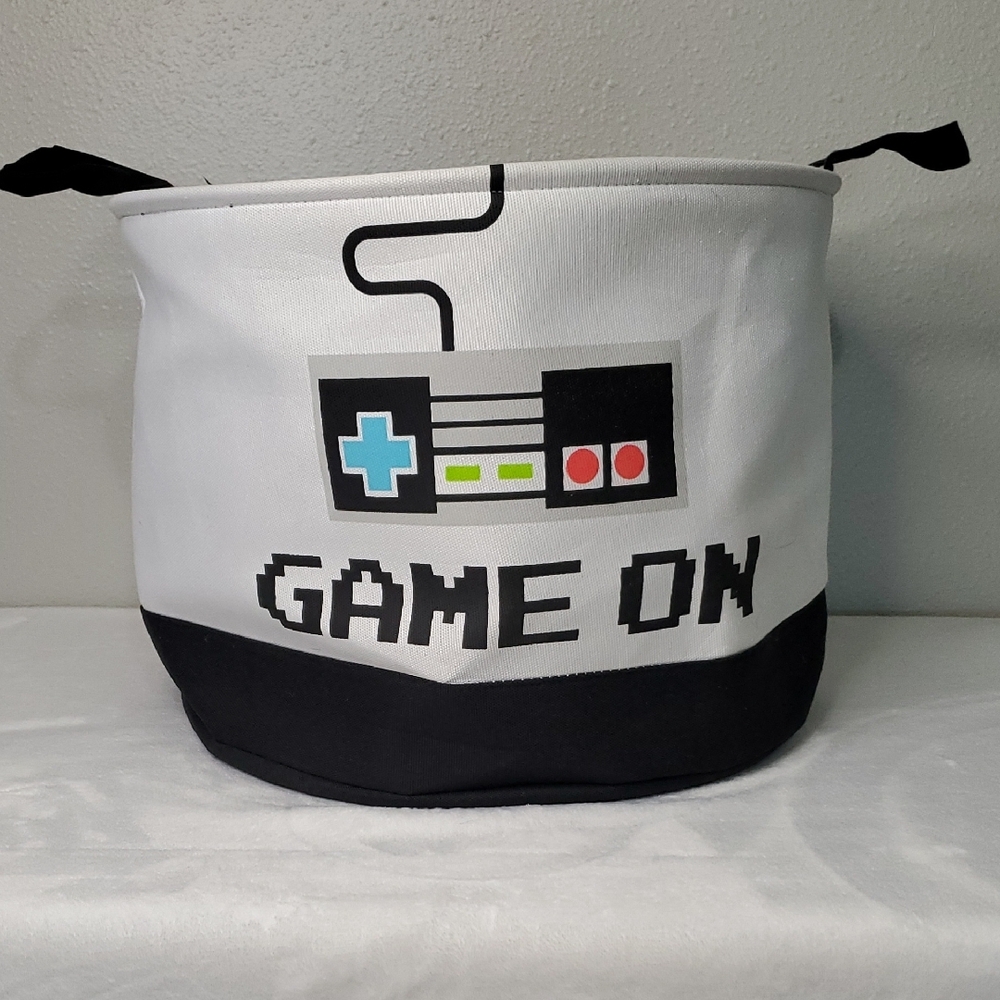 Game On Storage Basket with Handles Toy Storage Laundry Basket With Handles